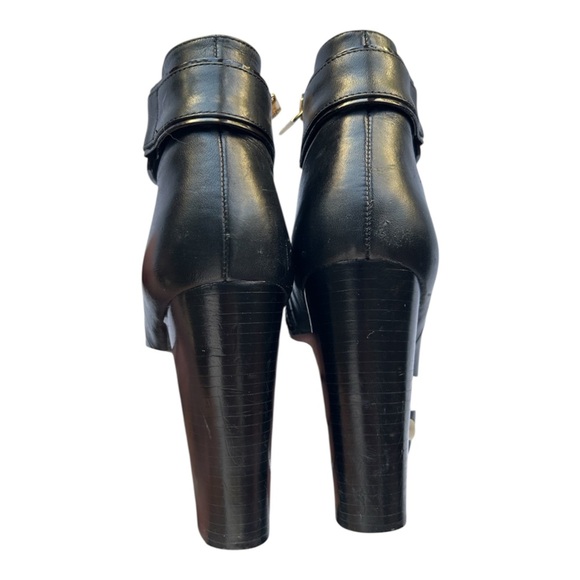Tory Burch Barrick Black Leather Ankle Boots Platform Size 9 - Picture 3 of 8